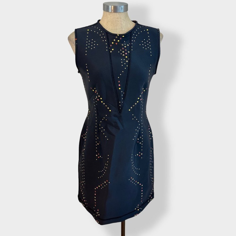 Cynthia Rowley Black Jewel Print Scuba‎ Sheath Dress 6